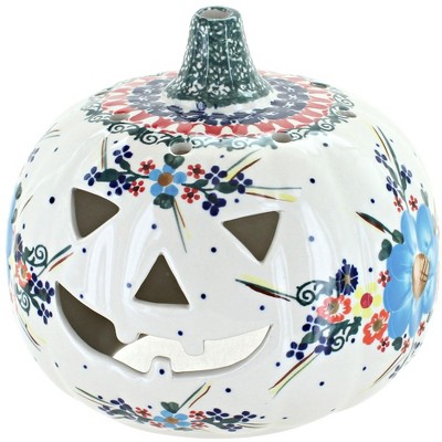 Blue Rose Polish Pottery Kristi Pumpkin Luminary