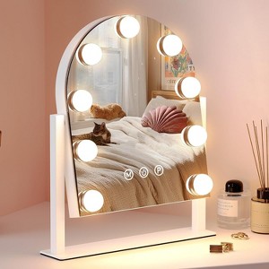 Makeup Mirror with Lights, Lighted Makeup Mirror, 3 Color Modes, Dimmable Light,360° Rotation. - 1 of 4