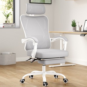GlasFlength Task and Office Chairs with Support Armrest，Ergonomic, Adjustable，Computer Chair and Gaming Chair, Gray, 24"*24.8"*45.3" - 1 of 4