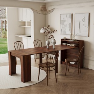 SKRAN Modern Extendable Dining Table with Storage - MDF Material, Suitable for Kitchen, Living Room, Dining Room, Small Apartment, Restaurant - 1 of 4