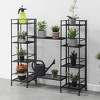 Breighton Home Xtra Storage 4 Tier Folding Metal Shelves with Set of 2 Extension Shelves in Black - 2 of 4