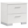 PAGED High Gloss Nightstand Modern Side Table with 2 Storage Drawers and Metal Handles, Bedside Cabinet for Bedroom, Living Room - 2 of 4