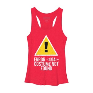 Women's Design By Humans Halloween Error 404 Costume Not Found Apparel By COVI Racerback Tank Top - 1 of 3
