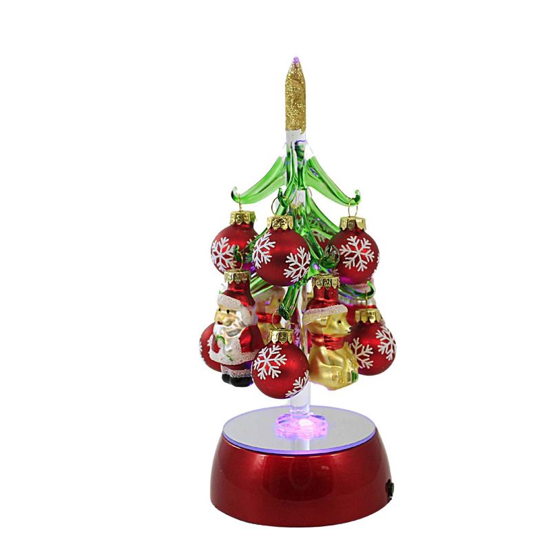 Ganz 8.25 In Light Up Christmas Tree With Ornaments Santa Snowman Bear Figurines, 3 of 4