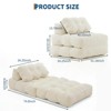 74.8" Folding Sofa Bed, Convertible Single Futon Chair Bed with Back Support & Pillow, Corduroy Floor Lounger - 2 of 4