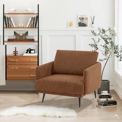 Nebula Vortex 37.5''Mid-Century Wide Accent Chair,Modern Oversized Armchair for Living Room(Yellow)