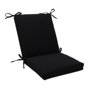 Pillow Perfect 36.5"x18" ECOM Canvas Outdoor Chair Cushion Black - 1 of 3