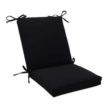 Pillow Perfect 36.5"x18" ECOM Canvas Outdoor Chair Cushion Black