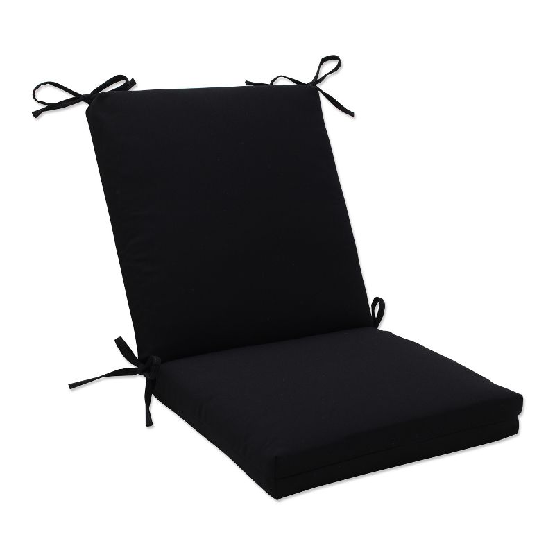 Pillow Perfect 36.5&#34;x18&#34; ECOM Canvas Outdoor Chair Cushion Black, 1 of 5