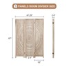 Wooden Room Divider Wall 3 Panel with Holes,5.6FT Tall Room Divider with Shelves,Folding Privacy Screens 67 in for Room Separation Home Office Bedroom - 2 of 4