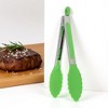 Unique Bargains Serving Tongs Lace Silicone Head Food Tong 7-Inch Dishwasher Safe Stainless Steel Silicone 1Pcs - 2 of 3