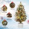 24 in Mini Pre-lit Christmas Tree with Lights for Table Office Dorm Desk Decorations - 2 of 4