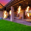 BrightLux 12ct LED 24ft Spiral ST38 Indoor Outdoor Filament String Lights Warm White Bulbs with Black Wire: ETL Listed, Electric Powered, PET Material - 4 of 4