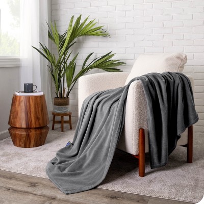 Gray Full/Queen Reversible Fleece Blanket