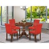 HomeStock 5-Pc Mahogany Finish Solid Wood Top Dining table with 4 Chairs - 2 of 4