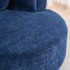 Round Chenille 360° Swivel Barrel Chair with Fluffy Cushion, Space-Saving and Modern Sleeper for Living Room - 4 of 4