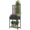 Outsunny Wicker Planter with Trellis for Climbing Plants, Freestanding Rattan Planter with Storage Shelf for Garden, Balcony - 4 of 4