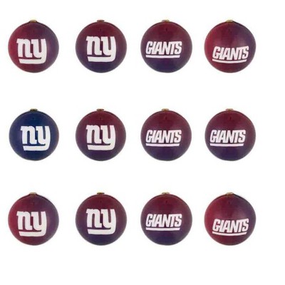 Evergreen Holiday Ball Ornaments, Set of 12, New York Giants