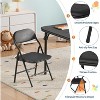 Kids Folding Table and Chairs Set of 3, Portable Table & Chair with PU Soft Cushion, for Daycare and Classrooms, Kid's Activity Table & Chairs Set - 3 of 4