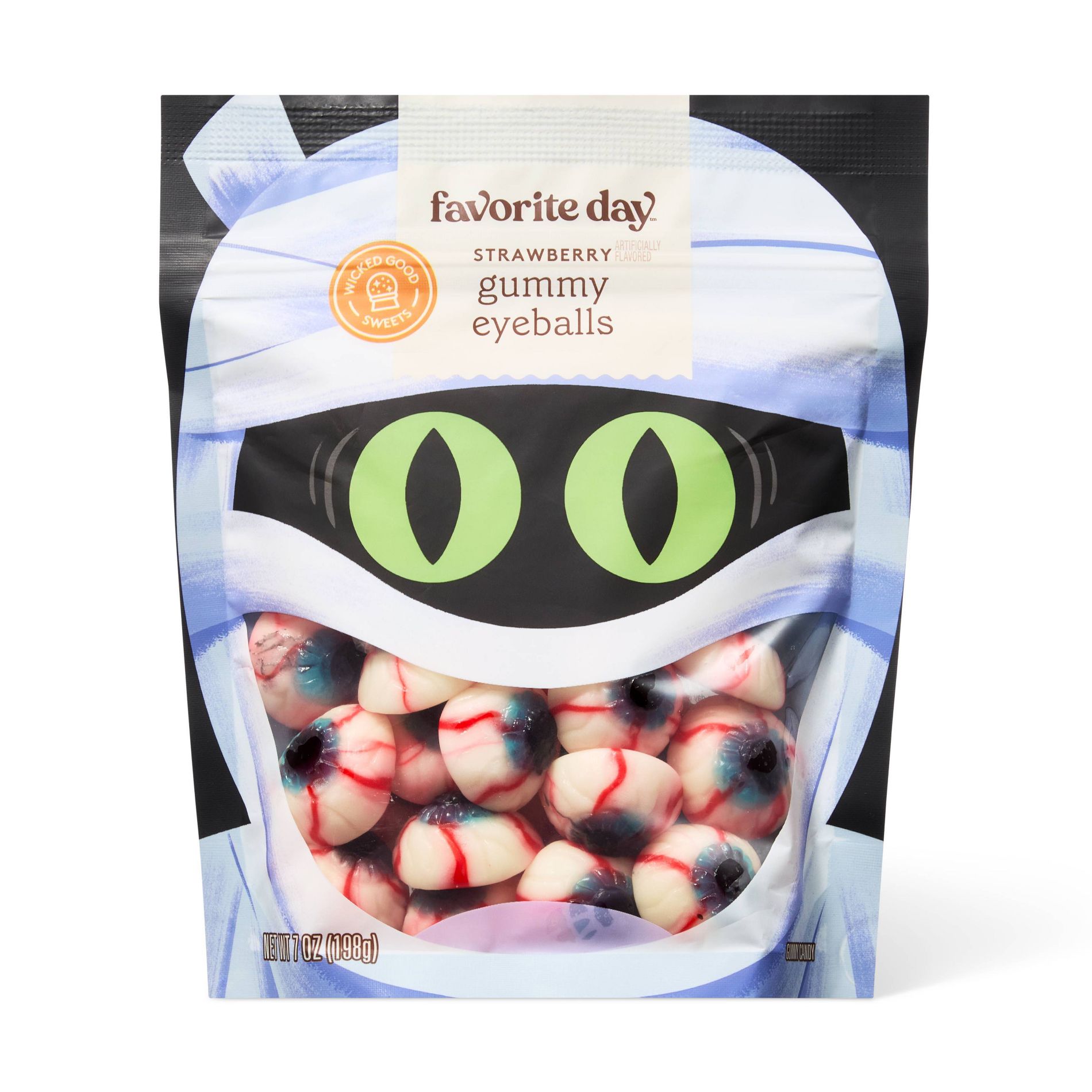 Halloween Strawberry Gummy Candy Eyeballs - 7oz - Favorite Day™