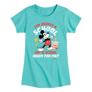 Girls' - Disney - Mickey Mouse Ready For School Fitted Short Sleeve Graphic T-Shirt - 1 of 4