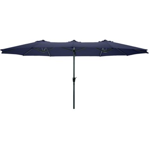 Extra Large Outdoor Umbrella - 15 Ft Double Patio Shade with Easy Hand Crank for Outdoor Furniture, Deck, Backyard, or Pool - 1 of 4