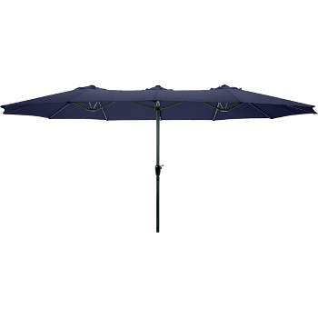 Extra Large Outdoor Umbrella - 15 Ft Double Patio Shade with Easy Hand Crank for Outdoor Furniture, Deck, Backyard, or Pool