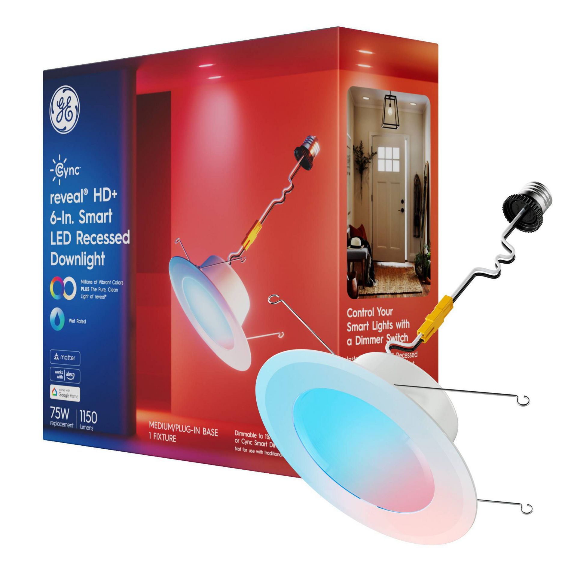 GE CYNC Smart LED Wafer Downlight Full Color