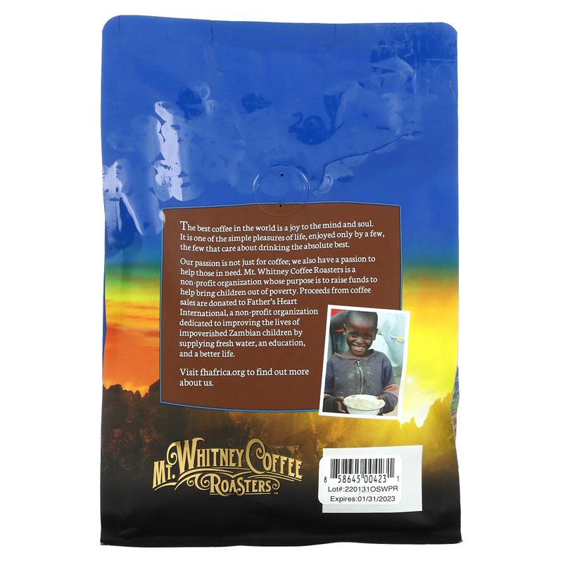 Mt. Whitney Coffee Roasters Organic Peru Decaf, Medium Roast Whole Bean, 12 oz (340 g), 2 of 3
