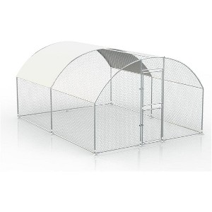 Large Metal Chicken Coop, Walk in Poultry Cage with Waterproof Cover, Chicken Run, Hen Rabbit Duck House for Backyard Farm Use - 1 of 1
