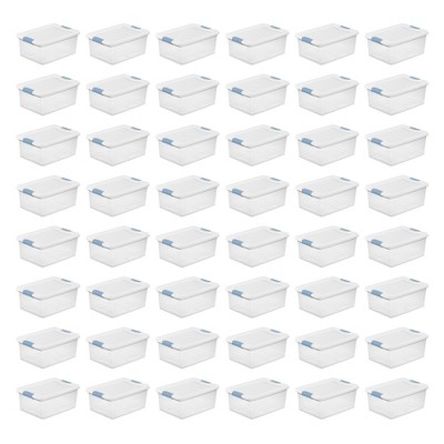 Sterilite Clear Plastic Stackable Storage Container Bin Box Tote with White Latching Lid Organizing Solution for Home & Classroom