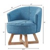 CAVINAS Linen Swivel Accent Chair with Curved Backrest and Wood Base,Upholstered Swivel Living Room Chairs,Reading Chairs for Living Room - 3 of 4