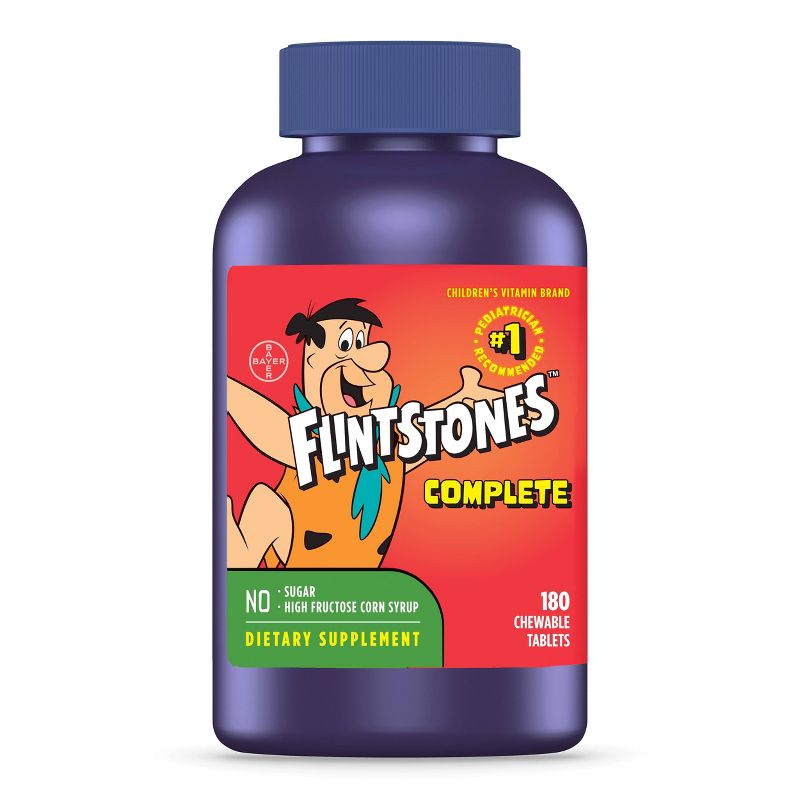Flintstones Chewable Kids with Iron, Calcium, Vitamin C &#38;  Vitamin D Multivitamin - 180ct, 1 of 8