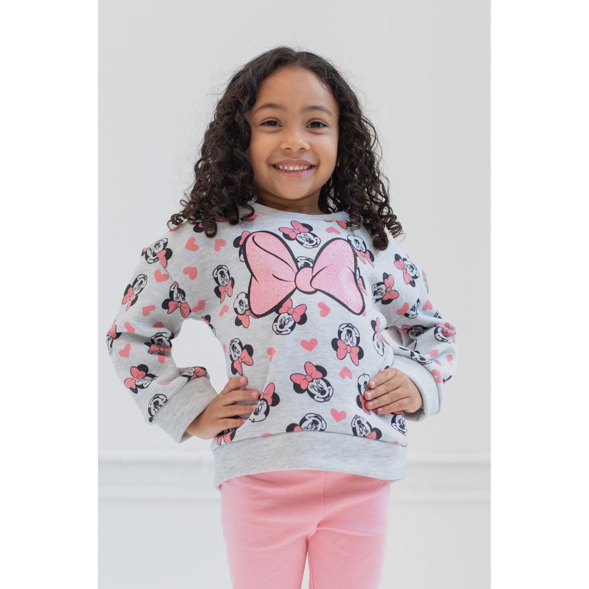 Disney Minnie Mouse Baby Girls' Fleece Sweatshirt and Tulle Leggings Set Infant - thumbnail 9