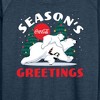 Women's - Coca-Cola - Seasons Greetings Polar Bears Lightweight French Terry Wide Neck Long Sleeve Shirt - 2 of 4