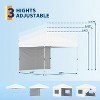 10x10 Pop Up Canopy with 1-Sidewall, Outdoor Tent with Portable Roller Bag - 3 Adjustable Height, 4 Weight Bags for Garden, Sports, Beach - 4 of 4