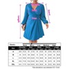 Coolmee Women Plus Size Casual Slant V Neck Lantern Long Sleeve High Waist Party Business Work Mini Dress - 4 of 4