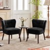 Bedroom Accent Chair Living Room Chair, Armless Lounge Chair w/Wood Legs Upholstered Makeup Vanity Tufted Side Chair Fabric Comfy Sofa Chairs - 3 of 4