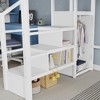 Whisen Metal Full Size Loft Bed with Stairs, High and House Shaped Guardrails & Wardrobe for Kids Teens - 4 of 4