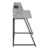 Vynxaria 48" Grey Stone Look Desk with Black Metal Frame Home Office Organizer for Laptop Shelving - 2 of 4