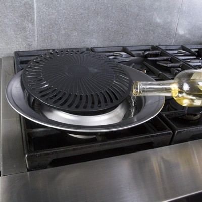 Stainless Steel Smokeless Indoor Grill Pan with Nonstick Coating