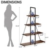 4 Tier Ladder Bookshelf, A-Frame Sailboat Style Bookcase with Open Shelves, Freestanding Display Book Shelf for Living Room, Bedroom, Home Office - 2 of 4
