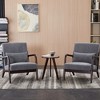 KWPZQEB Accent Chair, Mid-Century Modern Chair with Coffee Table, Upholstered Armchair with Solid Wood Frame & Soft Cushion for Living Room, Bedroom - 3 of 4