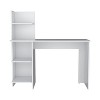 NicBex Home Office Desk 47.2" W Modern Writing Desk with 4-Layer Open Storage Bookshelves and Wooden Frame for Office, Study, Living Room - 3 of 4