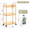 Hachikiko 3 Tier Acrylic Rolling Storage Cart - Clear Bathroom Organizer with 4 Extension Poles,Transparent Utility Cart with Wheels - 4 of 4