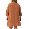 Agnes Orinda Women's Plus Size Open Front 3/4 Sleeve Swiss Dots Lightweight Flowy Casual Cardigan - 4 of 4