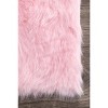 Nuloom Cloud Shag Area Rug, Round 5', Pink - 4 of 4