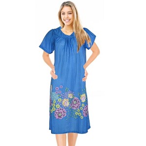 JEFFRICO Womens Nightgowns Muumuu Lounger House Dress Sleepwear Silky Soft Pajama Dress Nightshirts - 1 of 4