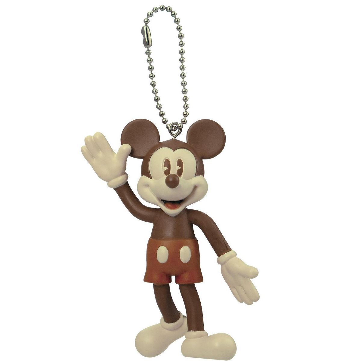 Disney Retro Mickey Mouse Bendable Key Chain (Brown) Key Accessory, Multi-Colored, 3"