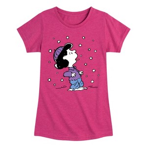 Girls' - Peanuts - Lucy Snow Fitted Short Sleeve Graphic T-Shirt - 1 of 4